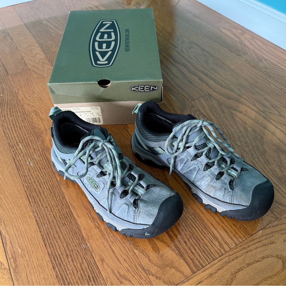 KEEN Women’s Gray and and Light Green Hiking Shoes